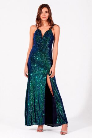 Vestido de noche esmeralda